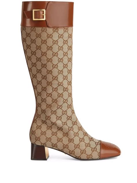 women's knee-high boot with gucci print|Gucci boots vsco.